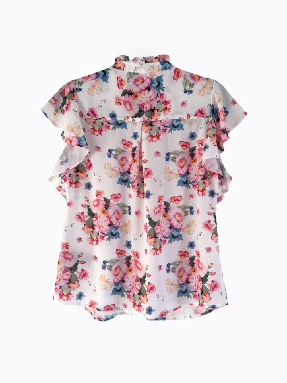 Philosophy Republic Garden Floral Blouse M Flutter Sleeve Button Down Top Boho - Picture 2 of 6